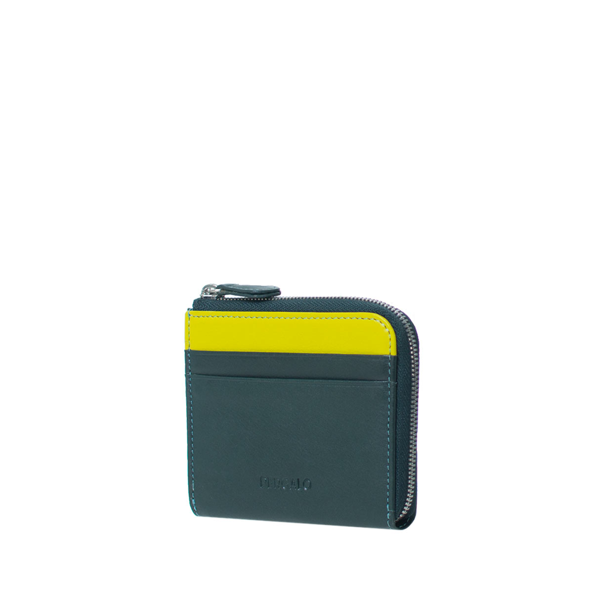 Leather Zip Around Card Holder - Teal