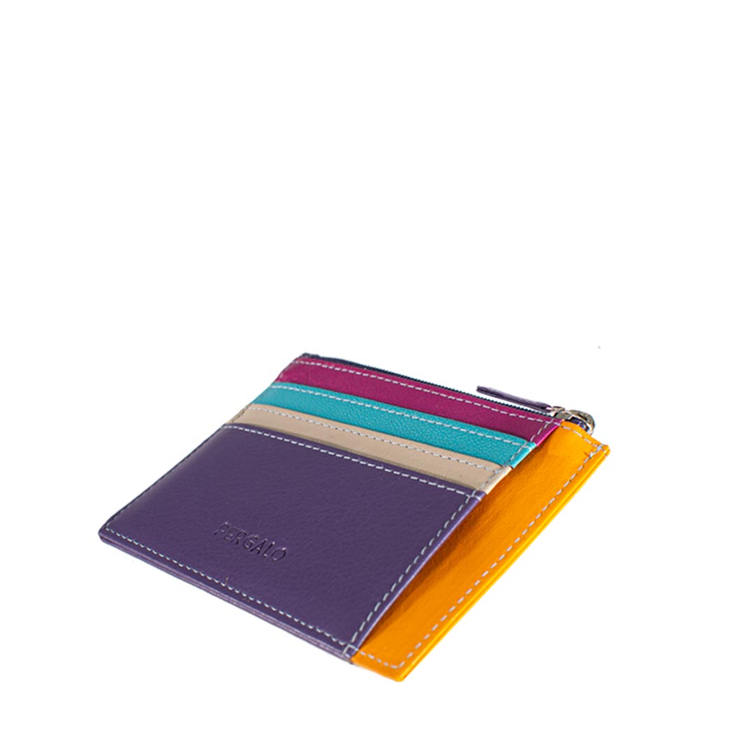 Pergalo Multi Colour Leather Card Holder