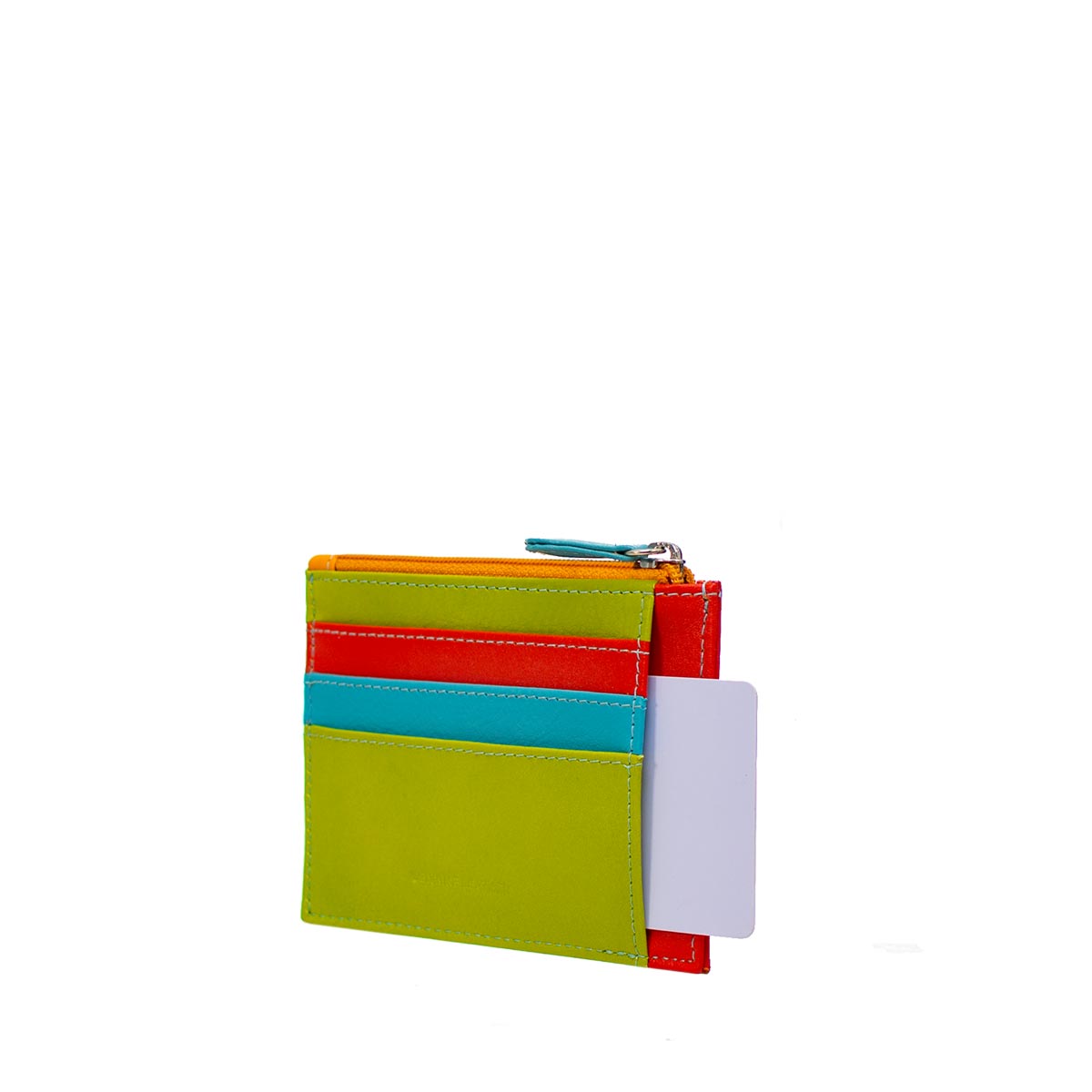 Pergalo Multi Colour Leather Card Holder