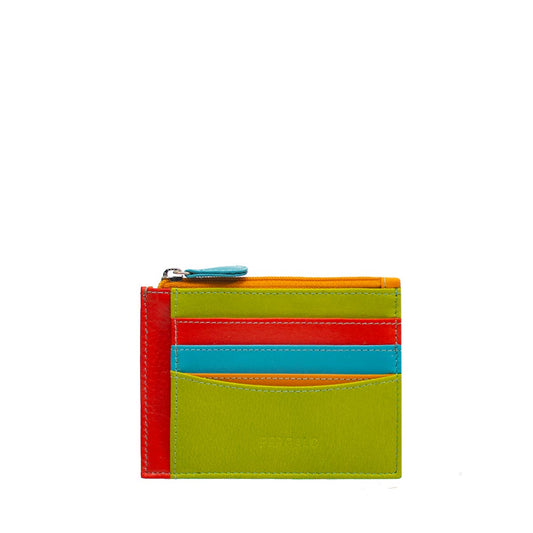 Pergalo Multi Colour Leather Card Holder